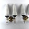 Mid-Century Brass and Opaline Sconces in the Style of Stilnovo, 1950s, Set of 2 3