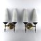 Mid-Century Brass and Opaline Sconces in the Style of Stilnovo, 1950s, Set of 2 1
