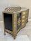 French Bronze Kidney Mirrored Dressing Table with Four Drawers and Two Black Crystal Doors, Image 33