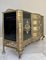 French Bronze Kidney Mirrored Dressing Table with Four Drawers and Two Black Crystal Doors 29