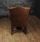 Georgian Style Brown Buttoned Leather Wing Chair, 1960s 9