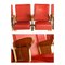 Rote Theater Sitzbank aus Teak, 1950er 2