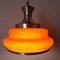 Lampe à Suspension Mid-Century en Verre Orange, 1970s 3