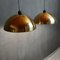 Vintage Italian Brass Pendants, 1970s, Set of 2 2