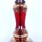 Lampe de Bureau Vintage Rouge et Or en Verre, Italie, 1970s 4