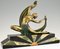 Art Deco Bronze Sculpture of Scarf Dancer on Sunburst Base by Jean Lormier, France, 1925 8