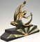 Art Deco Bronze Sculpture of Scarf Dancer on Sunburst Base by Jean Lormier, France, 1925 6
