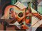 Serge Magnin, Cubist Still Life with Guitar, 1960, Oil Painting, Image 2