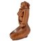 Cubist Hand Carved Wooden Sculpture of a Seated Nude France, 1960, Image 1