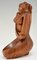 Cubist Hand Carved Wooden Sculpture of a Seated Nude France, 1960, Image 2