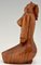 Cubist Hand Carved Wooden Sculpture of a Seated Nude France, 1960, Image 5