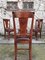 Cherrywood & Brown Leather Chairs, 1950s, Set of 6 3