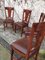 Cherrywood & Brown Leather Chairs, 1950s, Set of 6 2