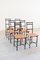 Aluminium & Brown Leather Dining Chairs from Ycami, 1980s, Set of 6 1