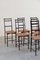 Aluminium & Brown Leather Dining Chairs from Ycami, 1980s, Set of 6 2