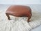Small Mid-Century Ottoman with Brown Artificial Leather, Image 2
