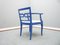 Antike Stühle in Blau & Leder, 1920er, 3er Set 5