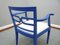Antike Stühle in Blau & Leder, 1920er, 3er Set 8
