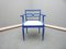 Antike Stühle in Blau & Leder, 1920er, 3er Set 6