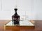 Mid-Century Ruby Red Crystal Glass Decanter with Cut Details 3