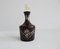 Mid-Century Ruby Red Crystal Glass Decanter with Cut Details 1