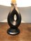 Schwarze Keramik Tischlampe im Jacques Blin Stil, 1950er 4