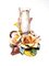 Italian Capodimonte Biscuit Porcelain Rose Flower Candleholder, 1950s 1