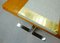 Gray and Gold Mosaic & Walnut Coffee Table with Chrome Frame by Berthold Müller, 1960s 7