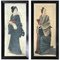 Retratos japoneses de principios del siglo XX pintados en seda. Juego de 2, Imagen 1