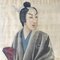 Retratos japoneses de principios del siglo XX pintados en seda. Juego de 2, Imagen 3