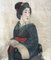 Retratos japoneses de principios del siglo XX pintados en seda. Juego de 2, Imagen 2