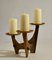 Sculptural Bronze Three-Arm Candelabra 2