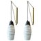 Czech Black and White Hand-Painted Glass Wall Lights, Set of 2, Image 1