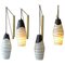 Czech Black and White Hand-Painted Glass Wall Lights, Set of 2 3