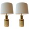 Gilded and Stoneware Ceramic Table Lamps from Bitossi, Italy, Set of 2, Image 1