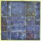 Italian Bright Blue Ceramic Tile Square Side Table on Black Metal Frame 6