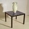 Italian Bright Blue Ceramic Tile Square Side Table on Black Metal Frame 9