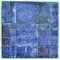 Mesa auxiliar italiana cuadrada de azulejos de cerámica en azul brillante con marco de metal negro, Imagen 5