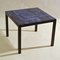 Italian Bright Blue Ceramic Tile Square Side Table on Black Metal Frame 3