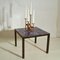 Italian Bright Blue Ceramic Tile Square Side Table on Black Metal Frame 7