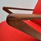 Red Italian Mahogany Lounge Chair, 1950s, Image 6