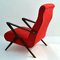 Red Italian Mahogany Lounge Chair, 1950s 3
