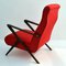 Red Italian Mahogany Lounge Chair, 1950s, Image 3