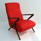 Roter Italienischer Mahagoni Lounge Stuhl, 1950er 2