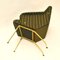 Lounge Chairs in Black and Gold Striped Fabric, 1950s, Set of 2 5
