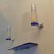 Bathroom Set in Blue Glass and Chrome, 1960s, Italy, Set of 7 3