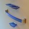 Bathroom Set in Blue Glass and Chrome, 1960s, Italy, Set of 7 5