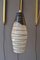 Mid-Century Czech Black and White Hand Painted Glass Wall Lamps, Set of 4 8