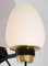 Large Opaline Wall Sconces on Black and Brass Frame, Set of 2 6