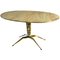 Coffee Table with Oval Marble Top on Bronze Base Attributed to Duilio Barnabé 1